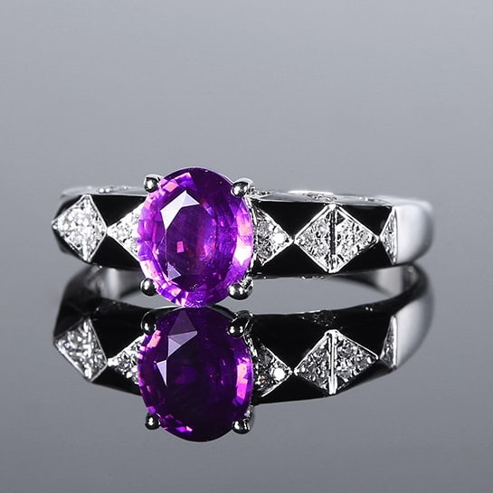 14k Gold 1.26 Ctw Natural Sapphire & Diamond Ring - 3