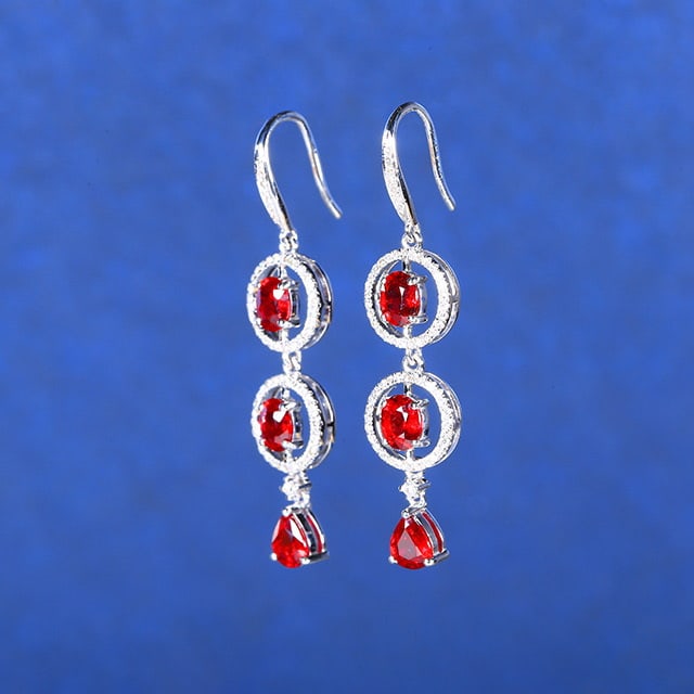 14k Gold 2.73 Ctw Natural Ruby & Diamond Earrings - 2