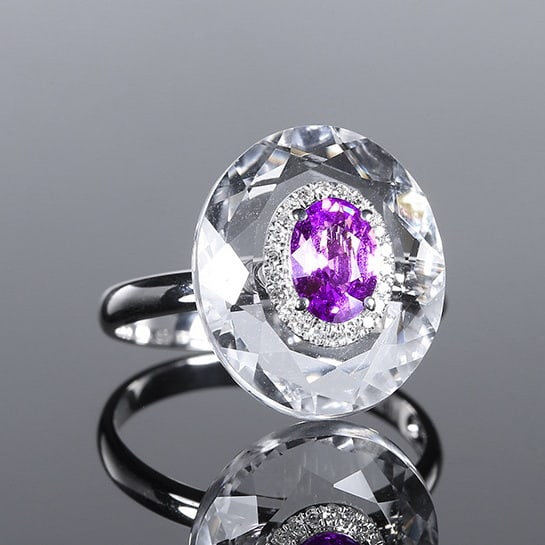 14k Gold 0.94 Ctw Natural Sapphire & Diamond Ring - 3