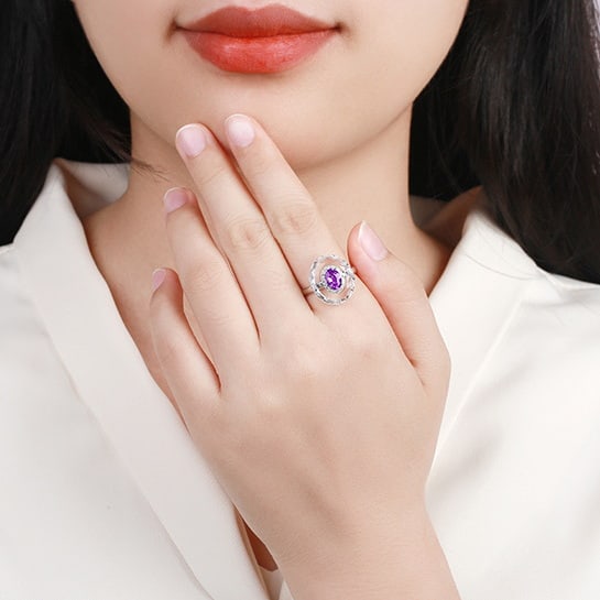 14k Gold 0.94 Ctw Natural Sapphire & Diamond Ring - 5