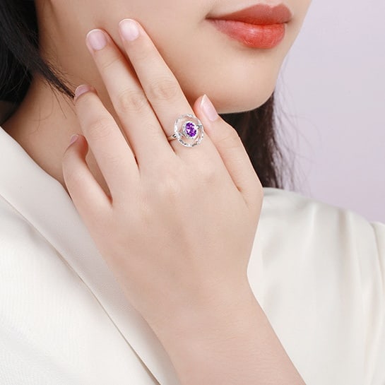 14k Gold 0.94 Ctw Natural Sapphire & Diamond Ring - 6