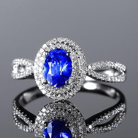 14k Gold 1.02 Ctw Natural Sapphire & Diamond Ring - 2