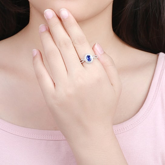 14k Gold 1.02 Ctw Natural Sapphire & Diamond Ring - 5