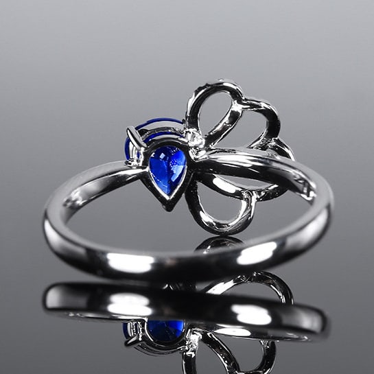 14k Gold 0.85 Ctw Natural Sapphire & Diamond Ring - 4
