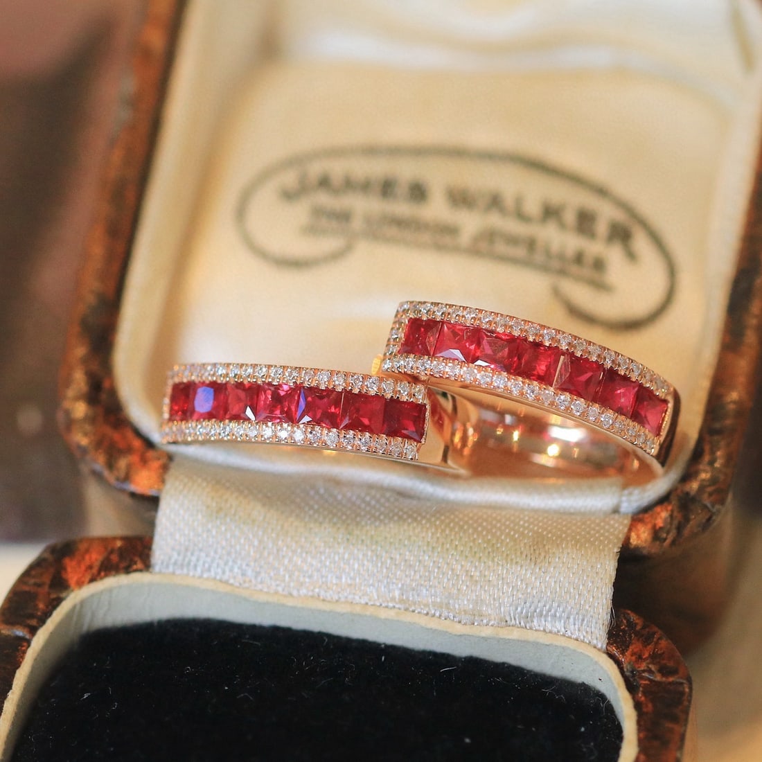 14k Gold 1.20 Ct Natural Ruby & Diamond Earrings - 2