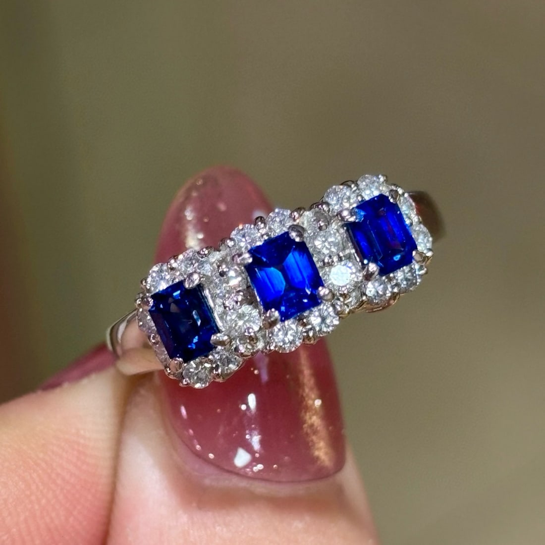 14k Gold 1.70 Ctw Natural Sapphire & Diamond Ring - 3