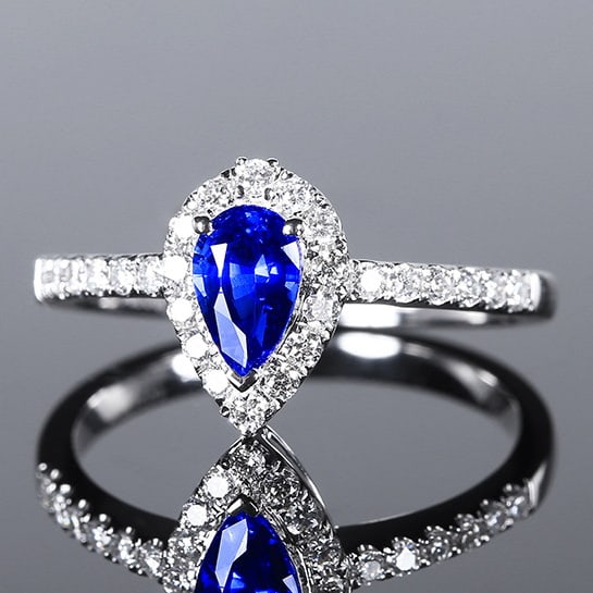 14k Gold 1.01 Ctw Natural Sapphire & Diamond Ring - 2