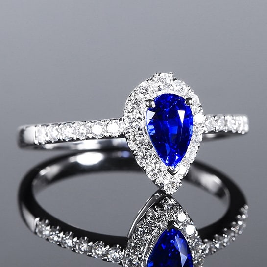 14k Gold 1.01 Ctw Natural Sapphire & Diamond Ring - 3