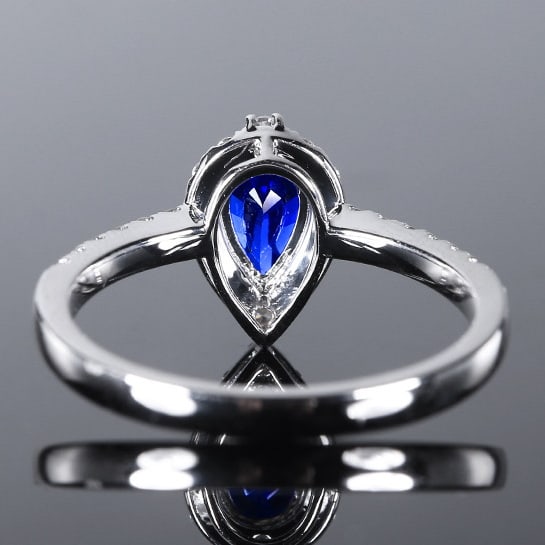 14k Gold 1.01 Ctw Natural Sapphire & Diamond Ring - 4