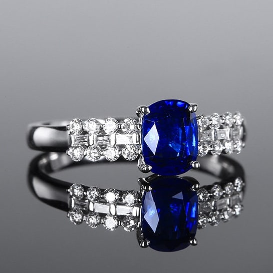 14k Gold 1.46 Ctw Natural Sapphire & Diamond Ring - 3