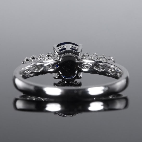 14k Gold 1.46 Ctw Natural Sapphire & Diamond Ring - 4