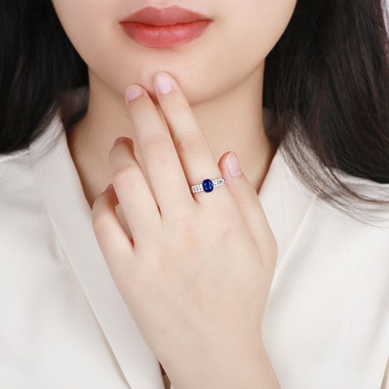 14k Gold 1.46 Ctw Natural Sapphire & Diamond Ring - 5