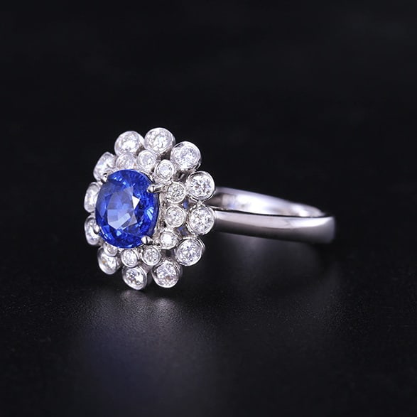 14k Gold 1.50 Ctw Natural Sapphire & Diamond Ring - 2