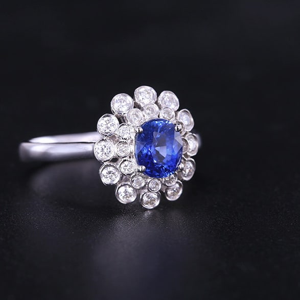 14k Gold 1.50 Ctw Natural Sapphire & Diamond Ring - 3