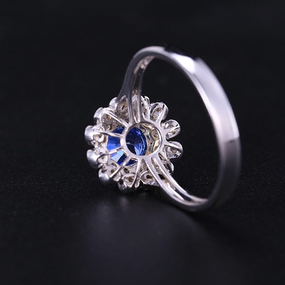 14k Gold 1.50 Ctw Natural Sapphire & Diamond Ring - 4