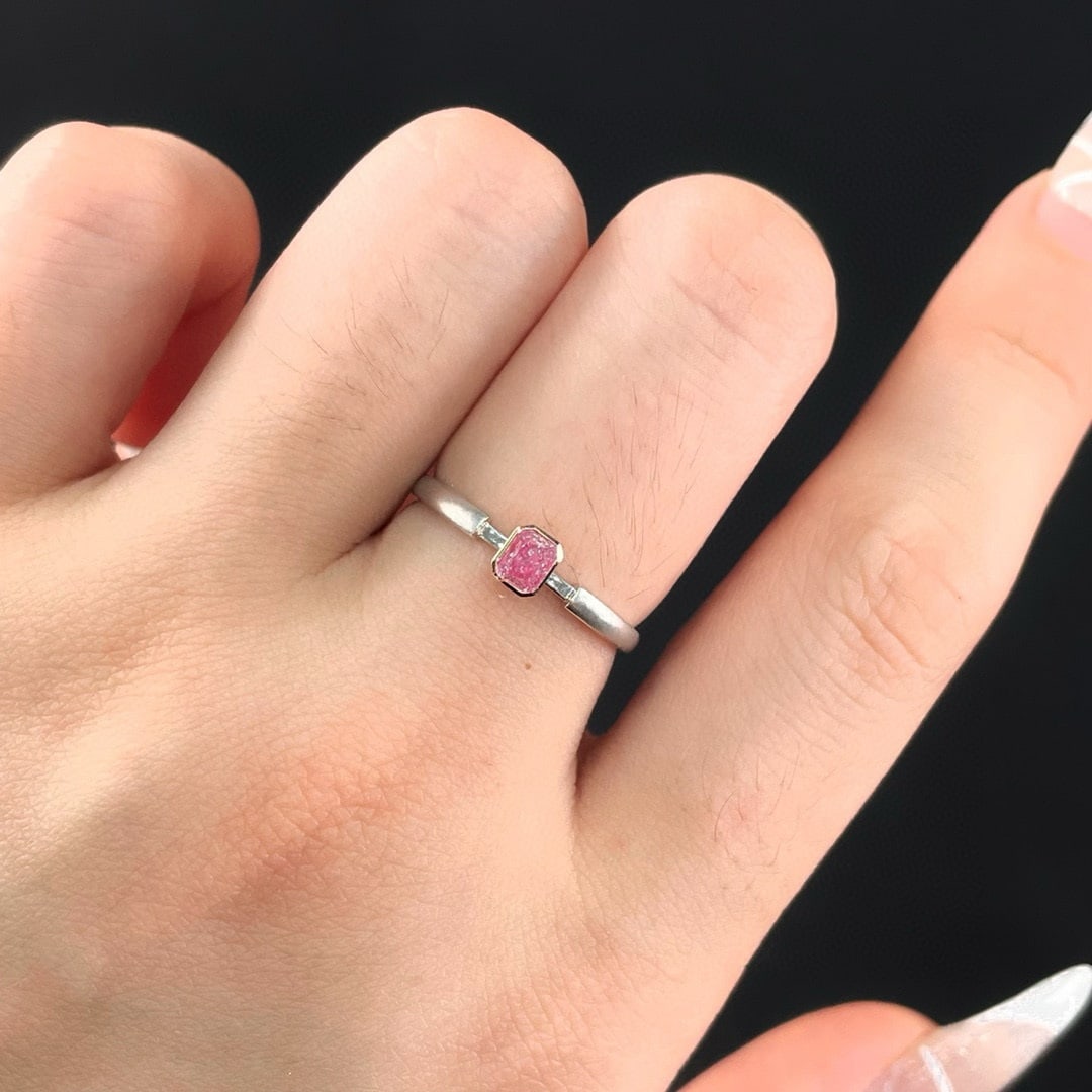 14k Gold 0.23 Ct Natural Pink Diamond Ring - 2