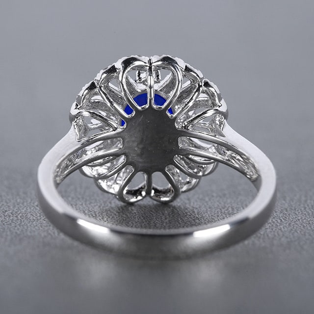 14k Gold 1.54 Ctw Natural Sapphire & Diamond Ring - 3