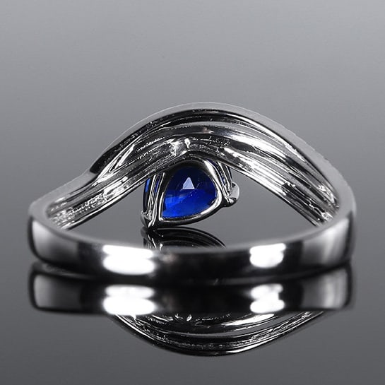 14k Gold 1.20 Ctw Natural Sapphire & Diamond Ring - 4