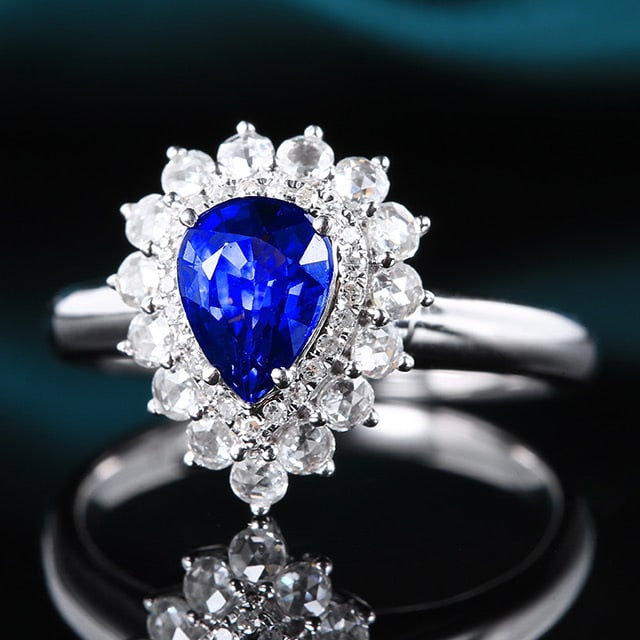 14k Gold 1.69 Ctw Natural Sapphire & Diamond Ring - 2