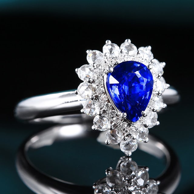 14k Gold 1.69 Ctw Natural Sapphire & Diamond Ring - 3