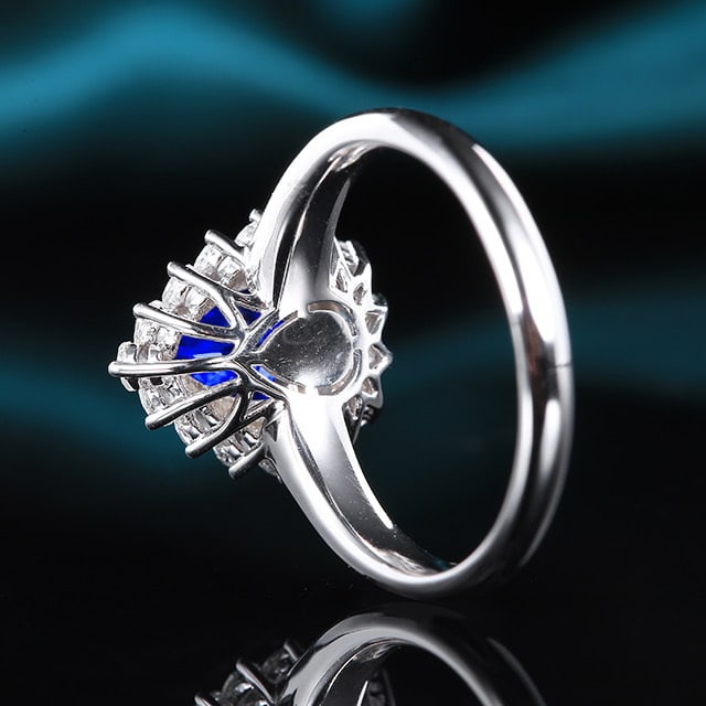14k Gold 1.69 Ctw Natural Sapphire & Diamond Ring - 4