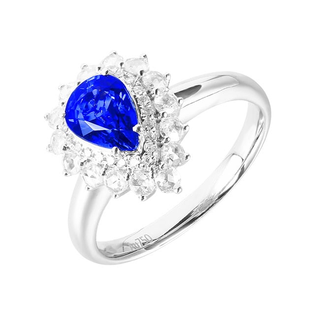 14k Gold 1.69 Ctw Natural Sapphire & Diamond Ring - 5