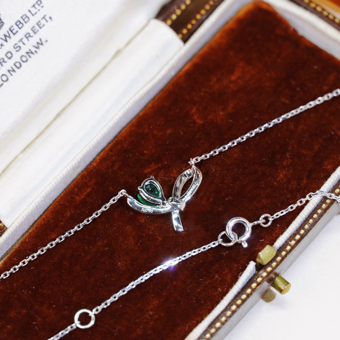 14k Gold 0.37 Ctw Natural Emerald & Diamond Necklace - 2