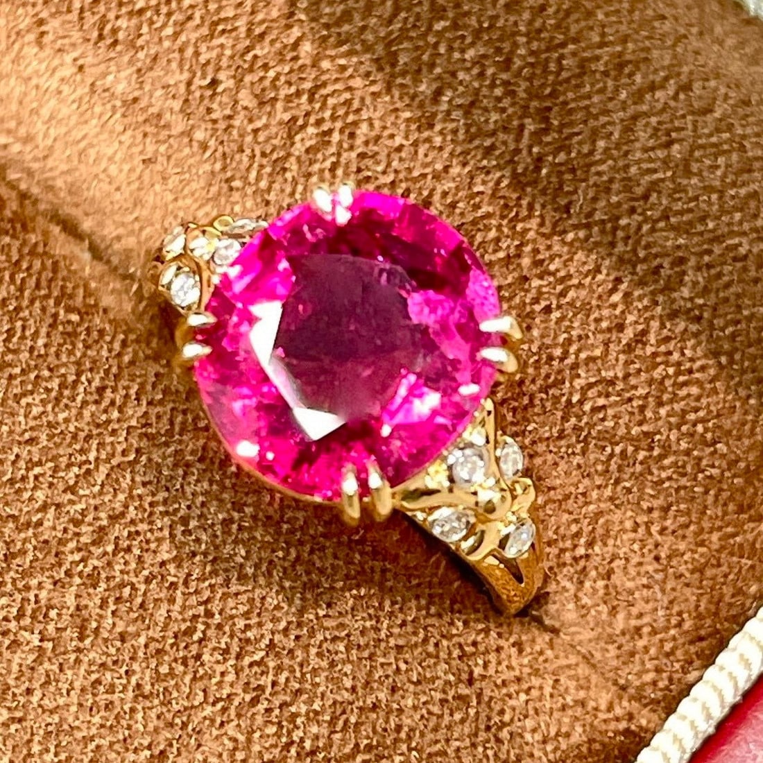 14k Gold 4.18 Ct Natural Tourmaline & Diamond Ring - 3
