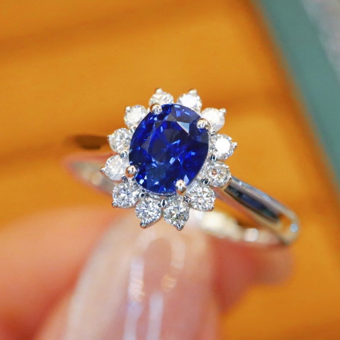 14k Gold 1.28 Ctw Natural Sapphire & Diamond Ring - 2