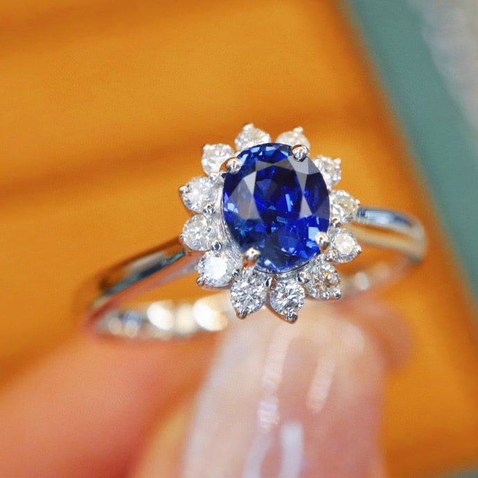 14k Gold 1.28 Ctw Natural Sapphire & Diamond Ring - 3