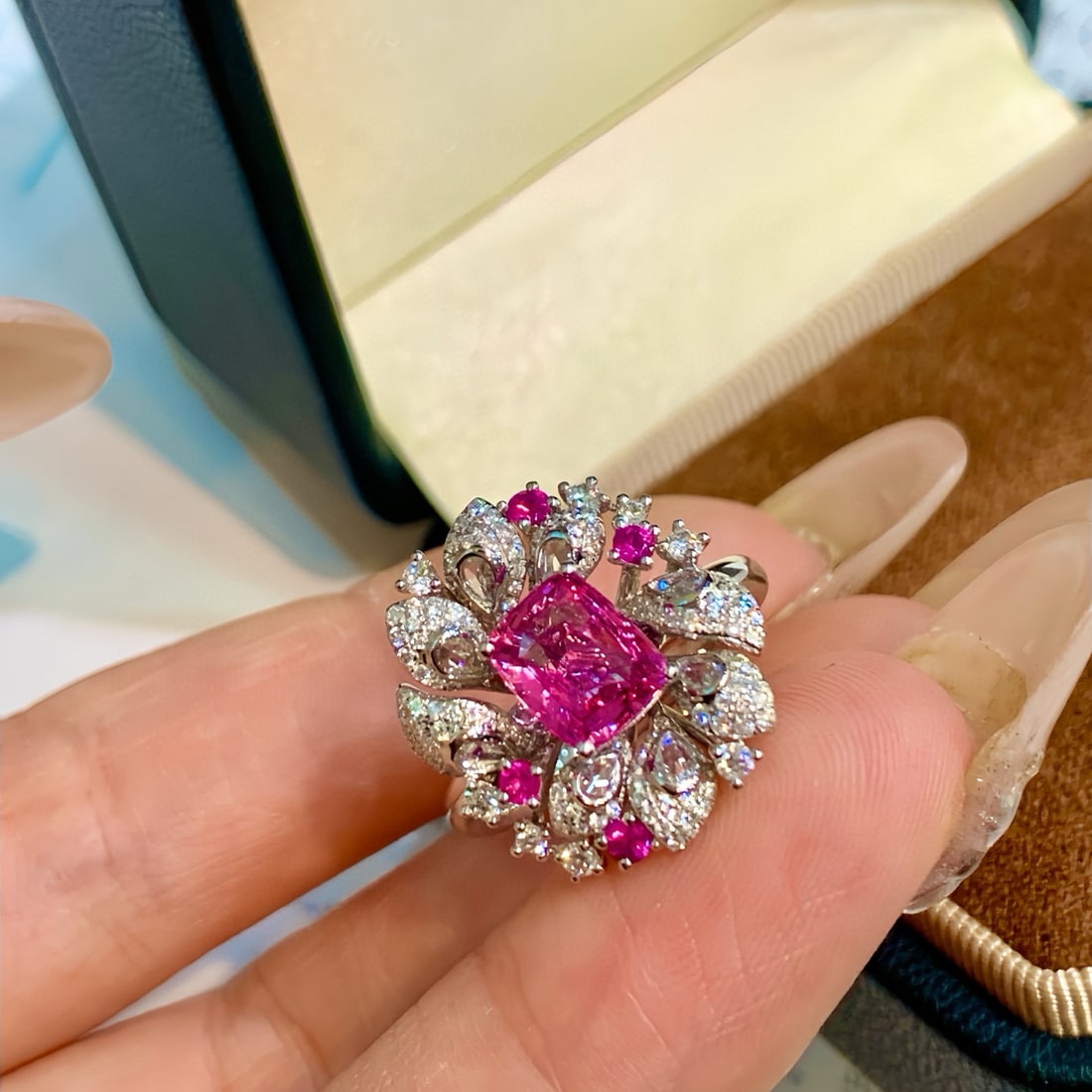 14k Gold 2.08 Ctw Natural Sapphire & Diamond Ring - 3