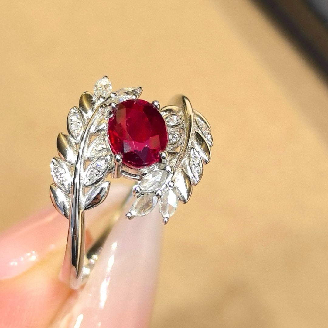 14k Gold 1.19 Ctw Natural Ruby & Diamond Ring - 3
