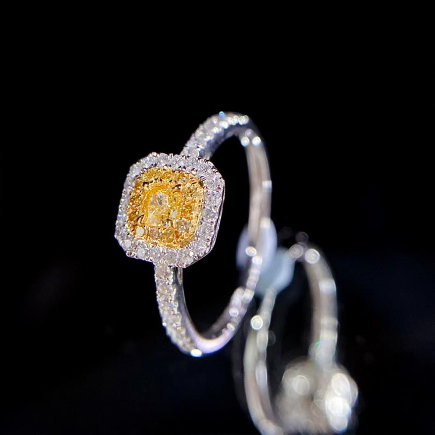 14k Gold 0.45 Ct Natural Color Diamond Ring - 3