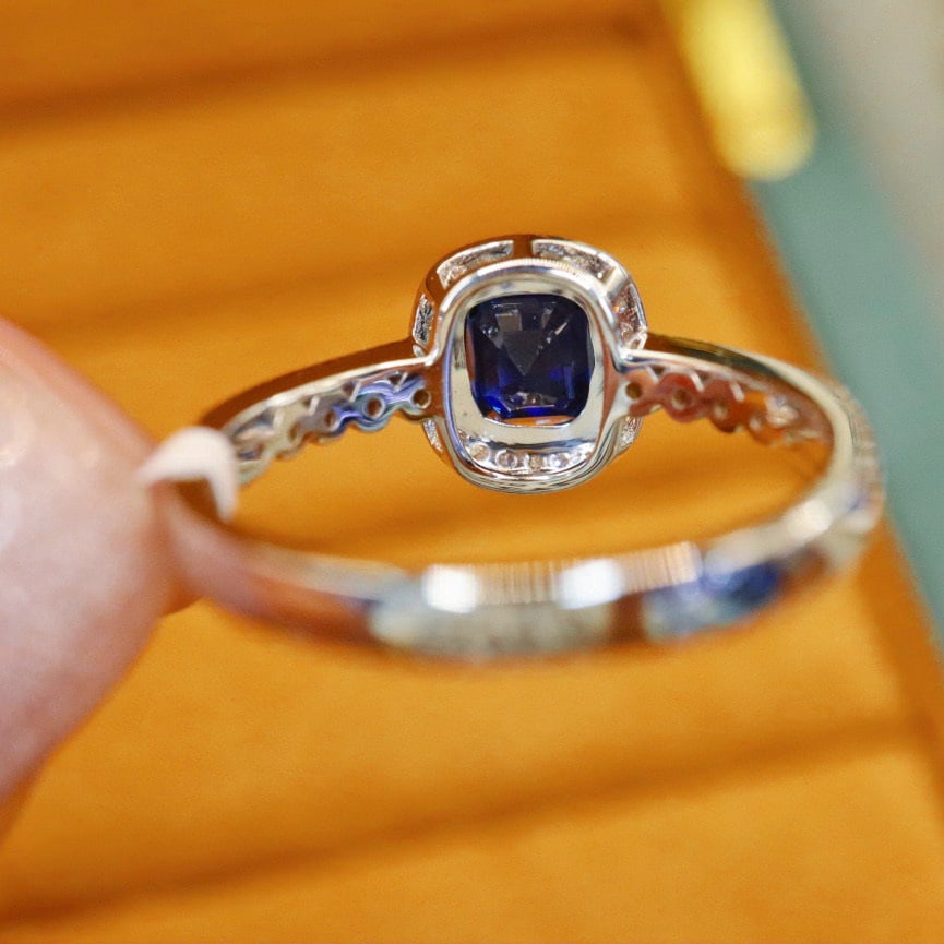 14k Gold 1.29 Ctw Natural Sapphire & Diamond Ring - 3