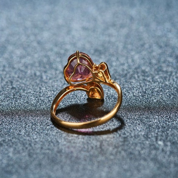 14k Gold 2.1 Ct Natural Tourmaline & Diamond Ring - 4