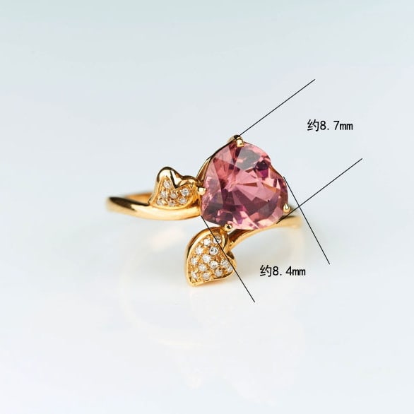 14k Gold 2.1 Ct Natural Tourmaline & Diamond Ring - 6
