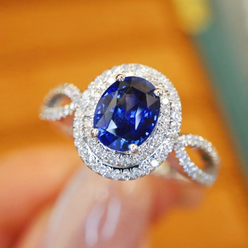 14k Gold 1.42 Ctw Natural Sapphire & Diamond Ring - 2