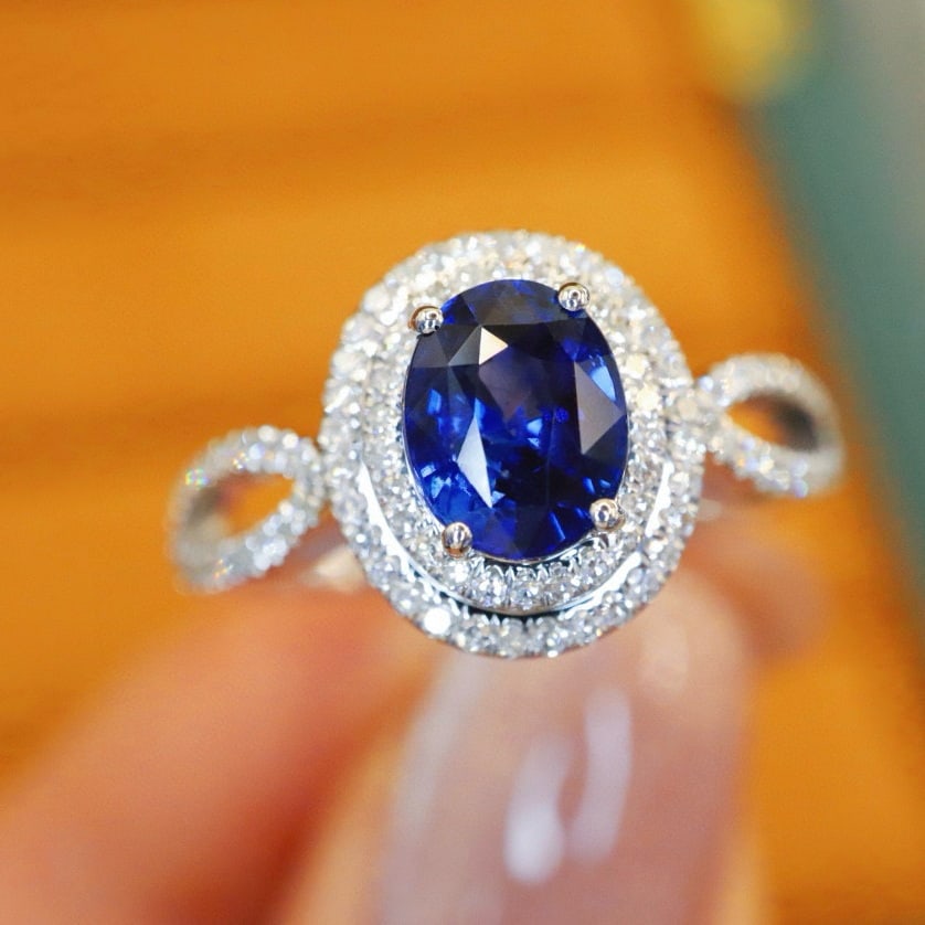 14k Gold 1.42 Ctw Natural Sapphire & Diamond Ring - 3