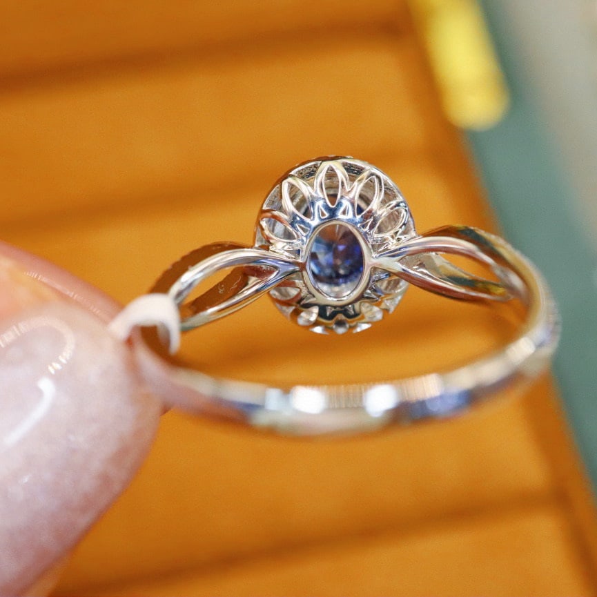 14k Gold 1.42 Ctw Natural Sapphire & Diamond Ring - 4