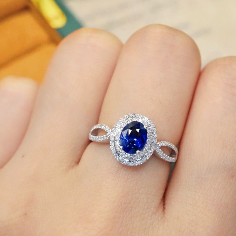 14k Gold 1.42 Ctw Natural Sapphire & Diamond Ring - 5