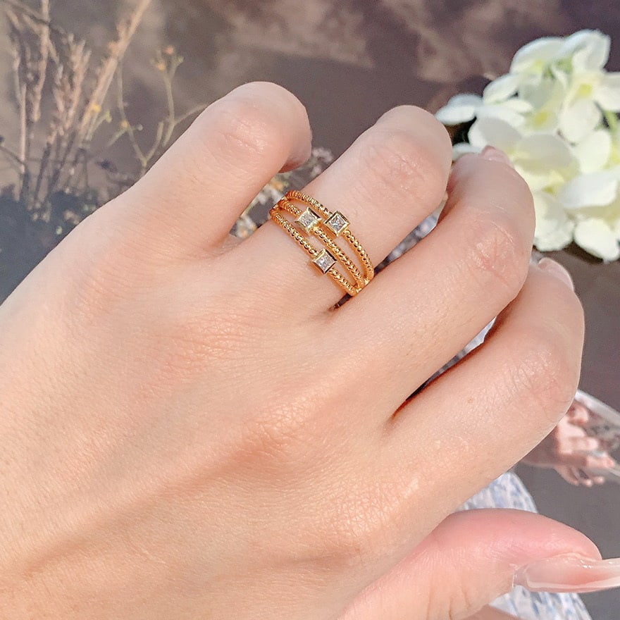 14k Gold 0.6 Ct Natural H Diamond Ring - 6