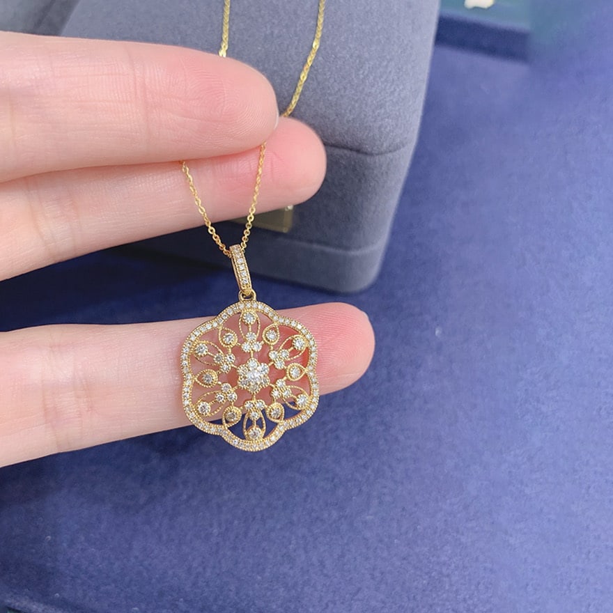14k Gold 0.45 Ct Natural H Diamond Pendant( Without Chain ) - 2