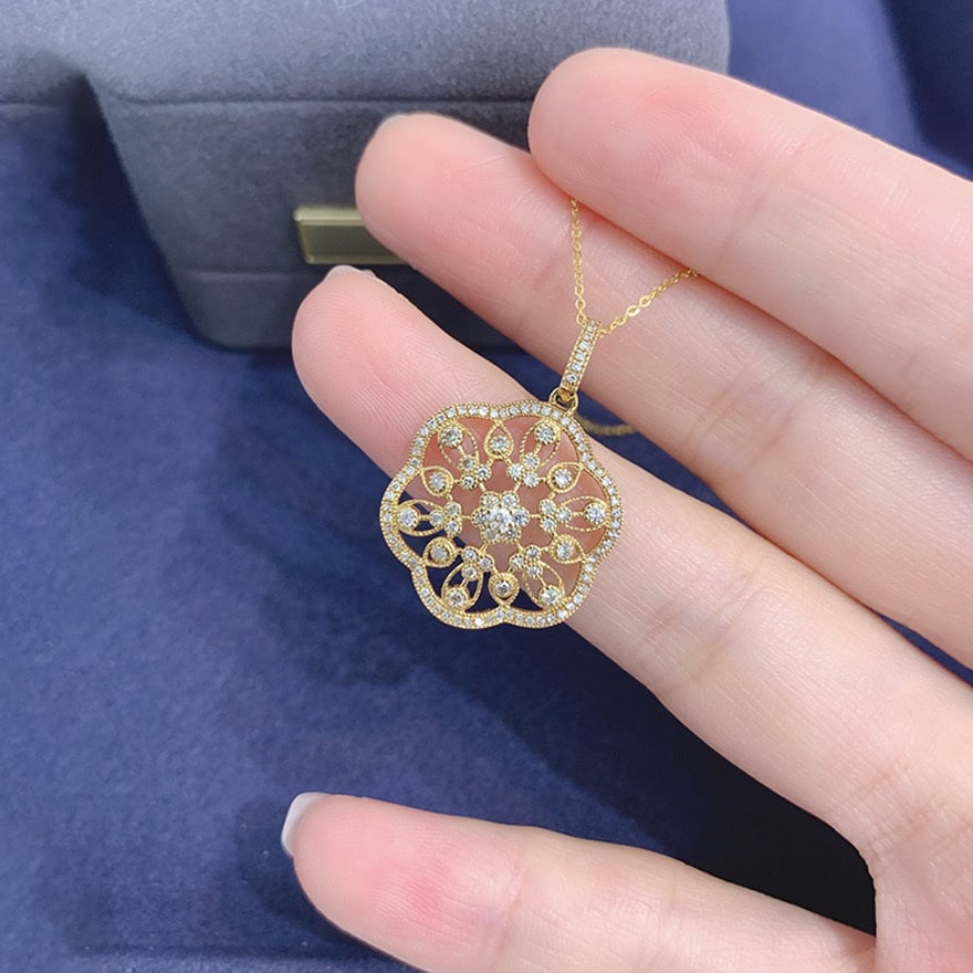 14k Gold 0.45 Ct Natural H Diamond Pendant( Without Chain ) - 3