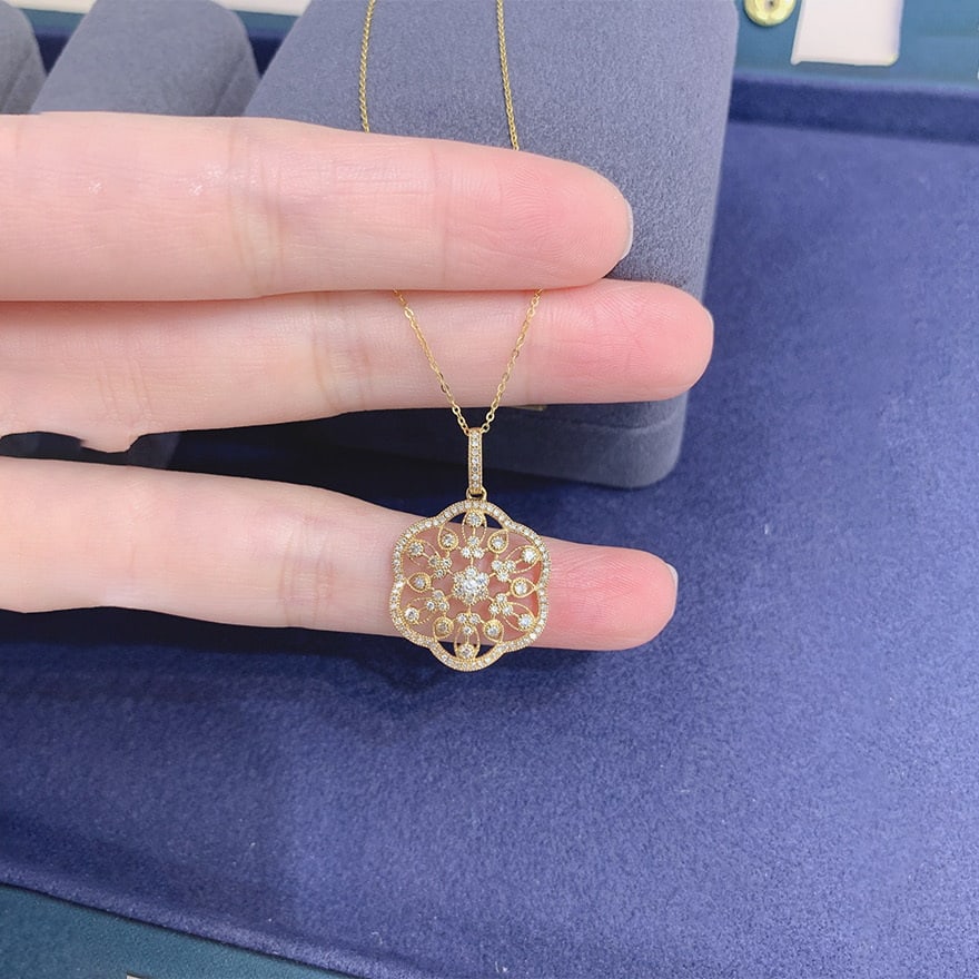 14k Gold 0.45 Ct Natural H Diamond Pendant( Without Chain ) - 5
