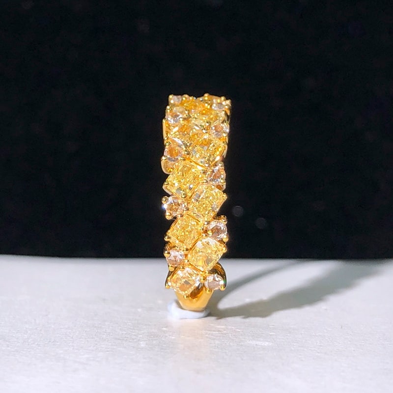 14k Gold 1.31 Ctw Natural Yellow Diamond & Diamond Ring - 3