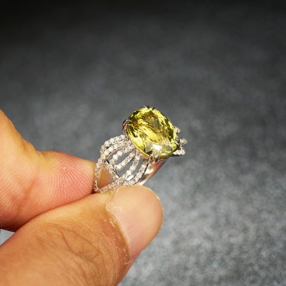 14k Gold 3.39 Ctw Natural Tourmaline & Diamond Ring - 6