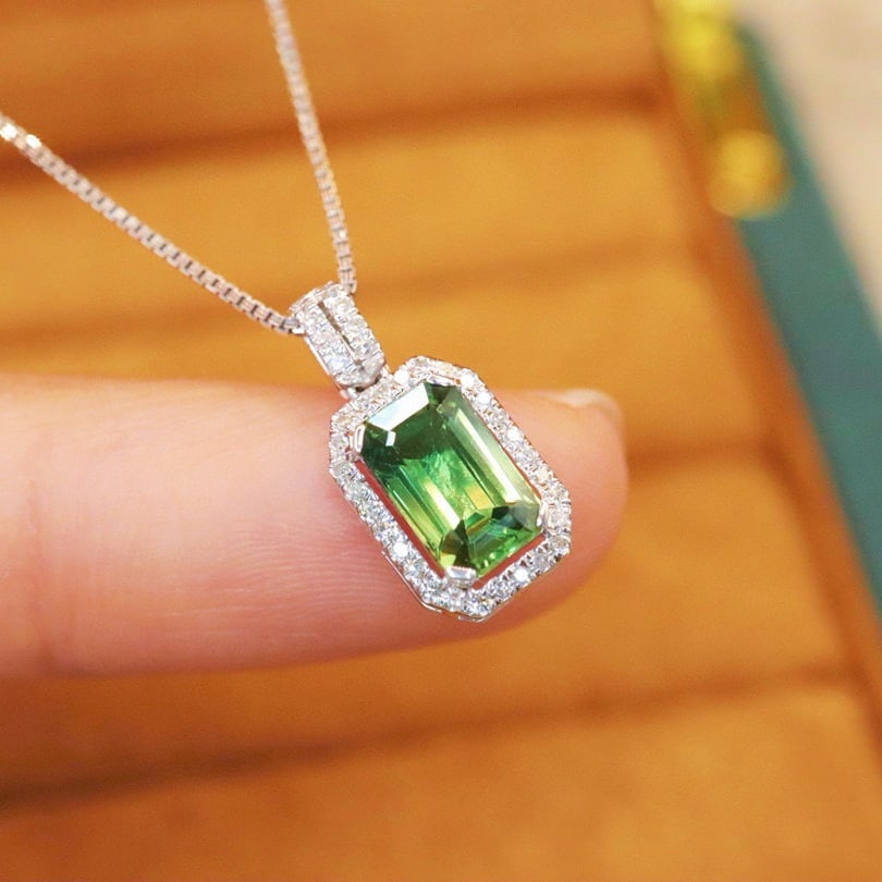 14k Gold 1.46 Ctw Natural Sapphire & Diamond Pendant( Without Chain ) - 2