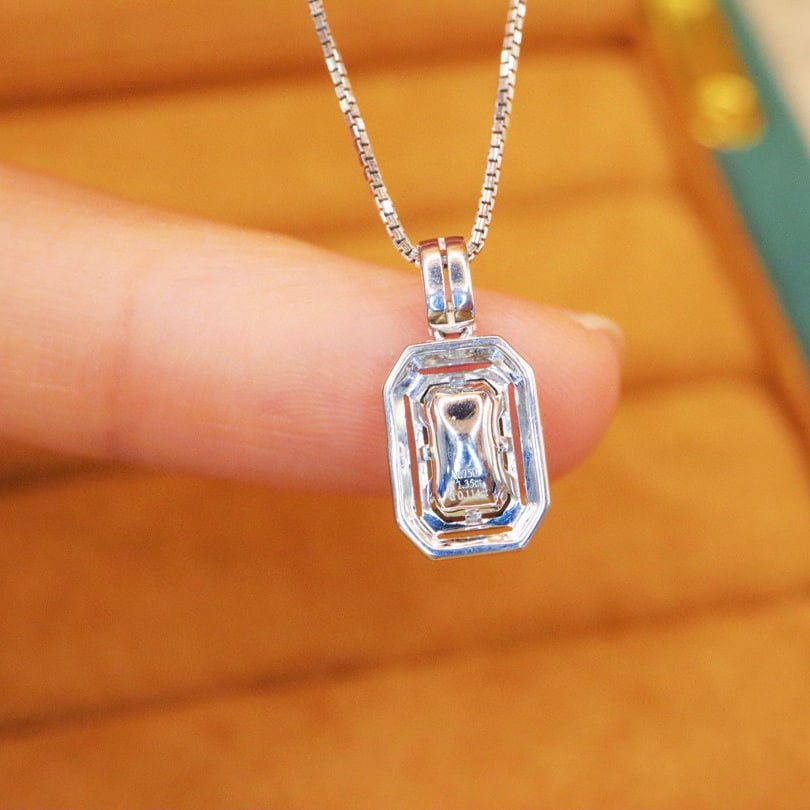 14k Gold 1.46 Ctw Natural Sapphire & Diamond Pendant( Without Chain ) - 4