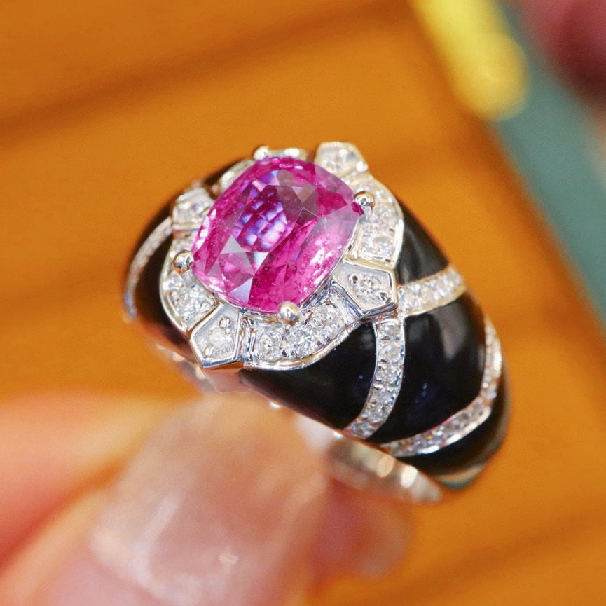 14k Gold 1.90 Ctw Natural Sapphire & Diamond Ring - 3