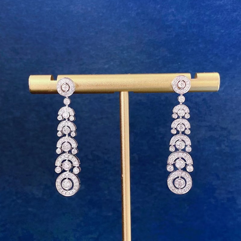 14k Gold 1 Ct Natural H Diamond Earrings - 5